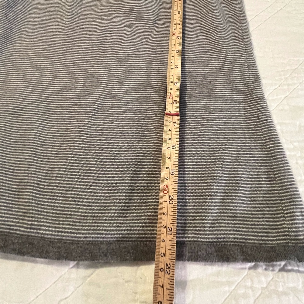 Calvin Klein 2 Piece Tank Top Cardigan Set Women 100% Cotton Gray White Stripe M - Picture 12 of 16